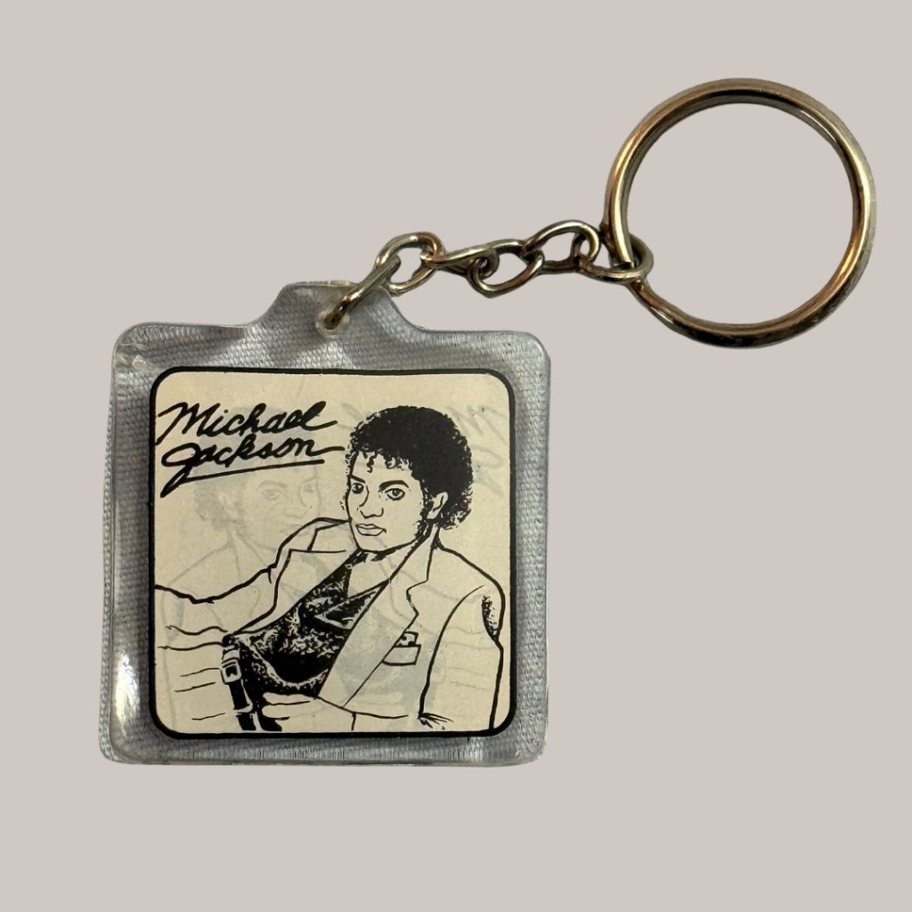 Michael Jackson Thriller Album Cover Keychain Black & White Mj Collectible — image 3 of 5